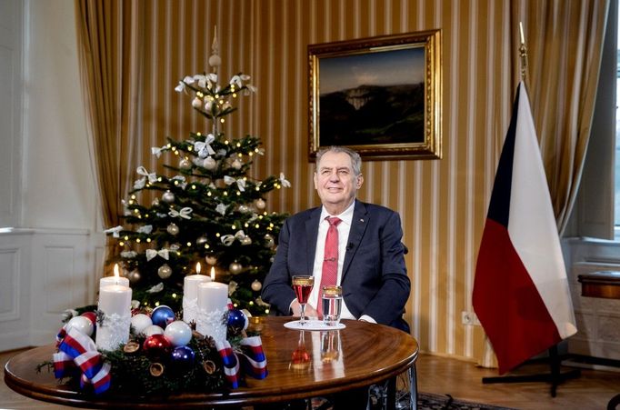 Prezident republiky Miloš Zeman při novoročním projevu. Lány, 26. 12. 2022.