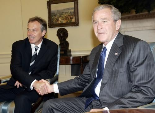 Bush a Blair: setkání v Bílém domě kvůli válce na Blízkém východě