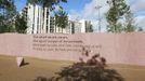 Words from a Ulysses poem by Alfred Tennyson are seen inscribed in the wall next to the Olympic Village Service Centre built for the London 2012 Olympic Games in Stratford, east London on June 29, 2012. The village will accomodate up to 16,000 athletes and officials from more than 200 nations. REUTERS/Olivia Harris (BRITAIN - Tags: SPORT OLYMPICS BUSINESS CONSTRUCTION CITYSPACE) Published: Čer. 30, 2012, 12:18 odp.