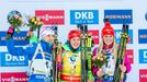 SP Pokljuka, stíhačka Ž: Kaisa Mäkäräinenová, Laura Dahlmeierová a Eva Puskarčíková