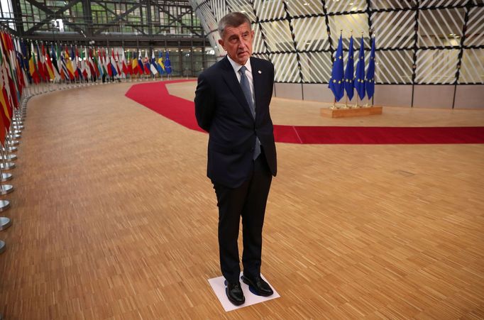 Andrej Babiš na summitu Evropské rady v Bruselu.