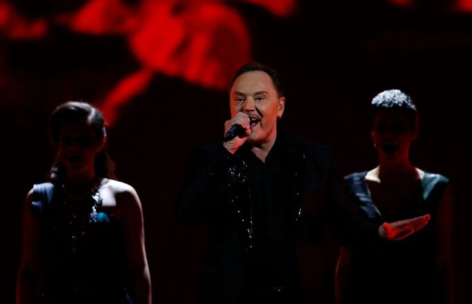 Singer Knez representing Montenegro performs the song &quot;Adio&quot; during the second semifinal of the upcoming 60th annual Eurovision Song Contest In Vienna