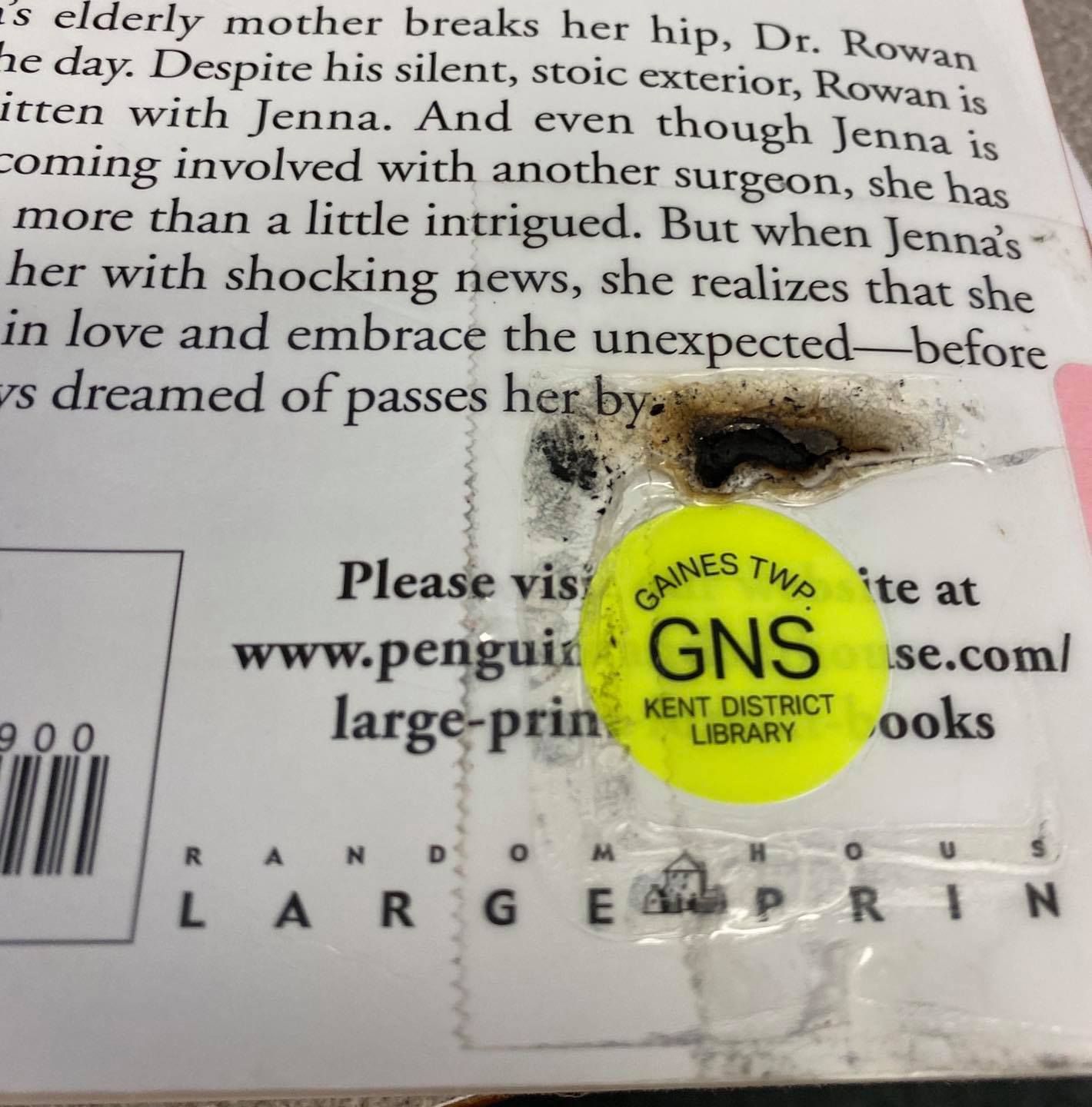 Poškozená kniha z mikrovlnky