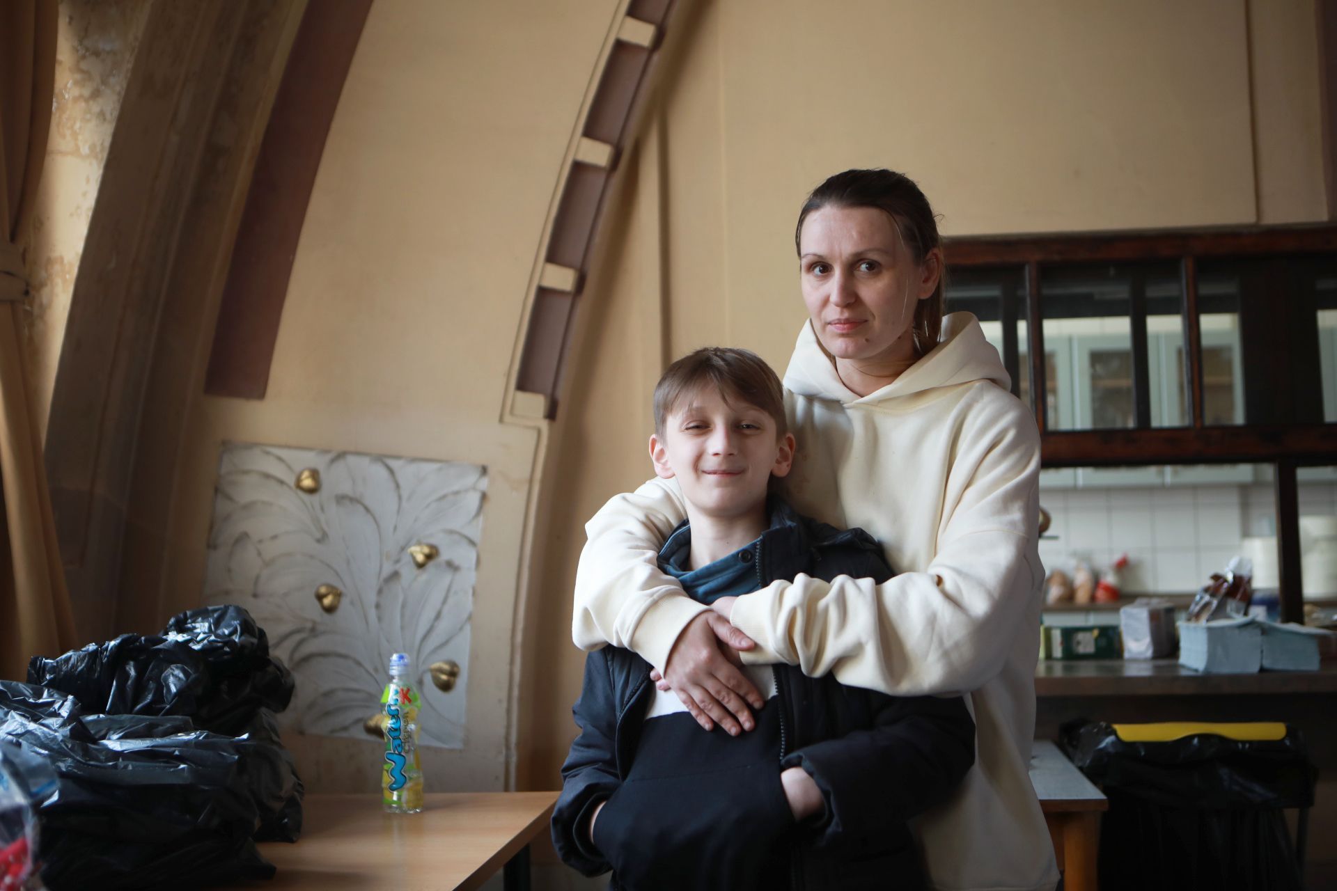 Foto / Hlavní nádraží v Praze / Uprchlické centrum v budově správy železnic / Ukrajina / 3. 2. 2022