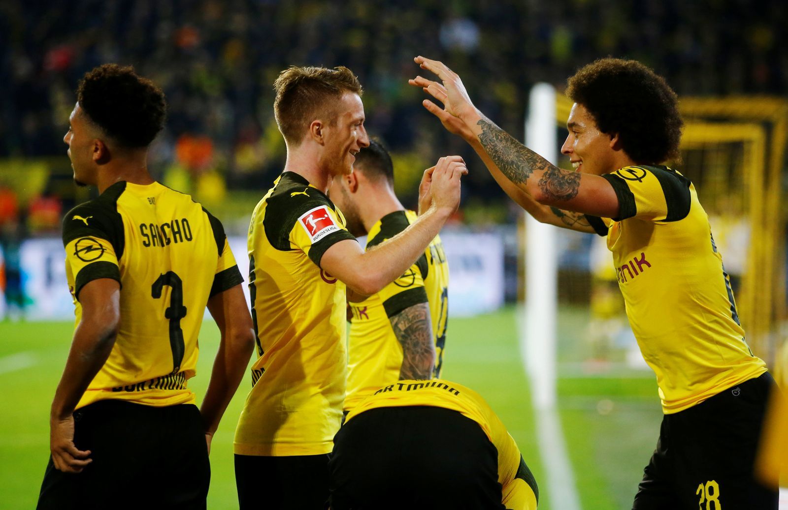 Bundesliga 2018/19, Dortmund - Bayern Mnichov: Radost fotbalistů Dortmundu