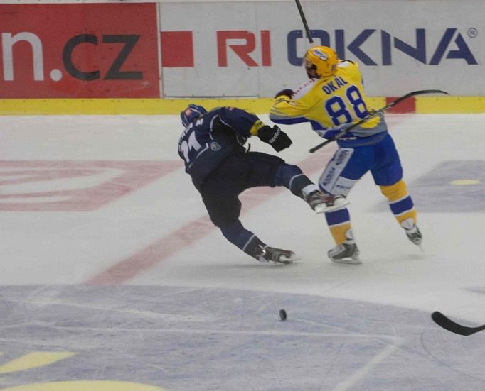 Zlín vs. Kladno, utkání hokejové extraligy (Okál a Hořava)