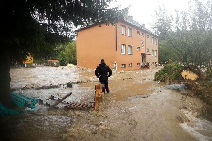 Povodně v Jeseníku.