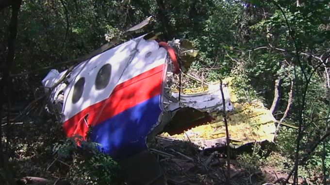 Trosky letu MH17 sestřeleného nad východní Ukrajinou.