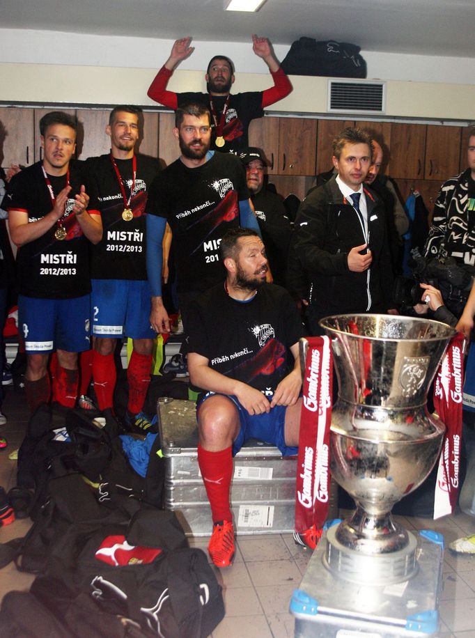 Fotbal, Gambrinus liga, Hradec Králové - Plzeň: radost Plzně v šatně, Pavel Horváth