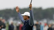 Gesta Tigera Woodse během British open.