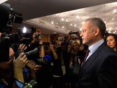 Andrej Kiska při prvním kole prezidentských voleb.