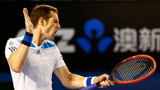 Andy Murray se vzteká ve čtvrtfinále Australian Open 2014