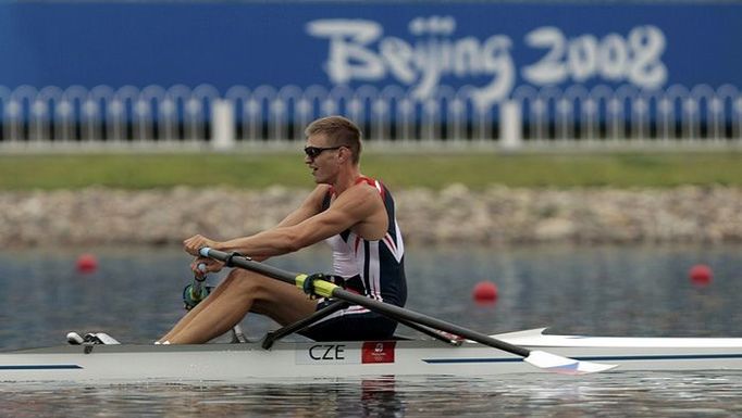 Ondřej Synek během čtvrtfinále na olympijských hrách v Číně.