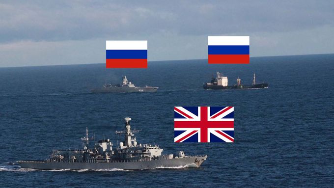 Jen stovky metrů od sebe. K ruské lodi s "nezastavitelnými střelami" vyrazila britská fregata.