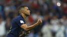 Finále MS ve fotbale 2022, Argentina - Francie: Kylian Mbappé při penaltovém rozstřelu.