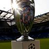 The Champions League trophy is displayed on the pitch inside Stamford Bridge before the Champions League semi-final second leg soccer match between Atletico and Chelsea in London
