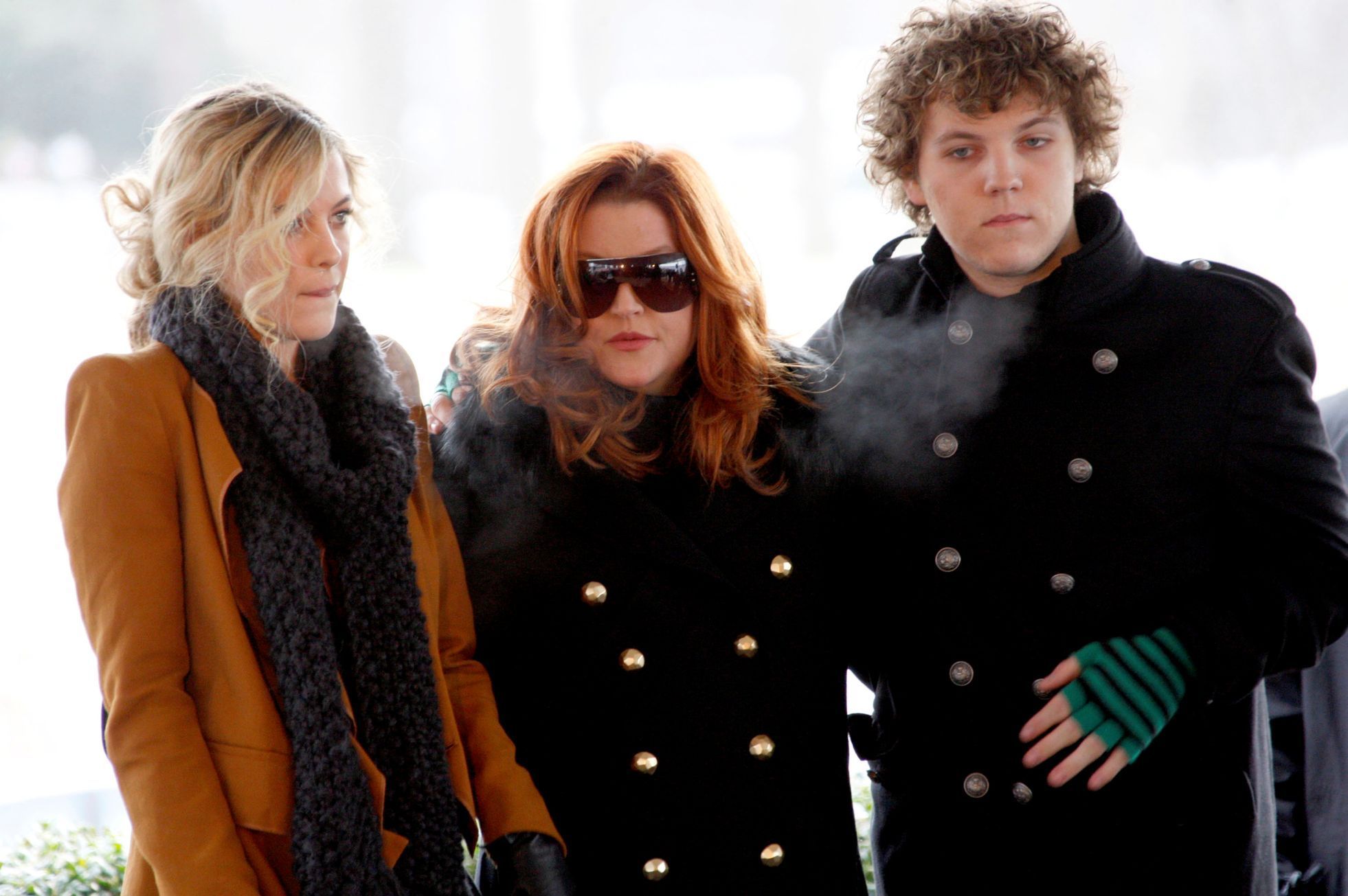 Lisa Marie Presley, with her children Riley and Benjamin Keough
