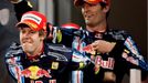 Mark Webber a Sebastian Vettel slaví dvojí triumf v Abú Zabí