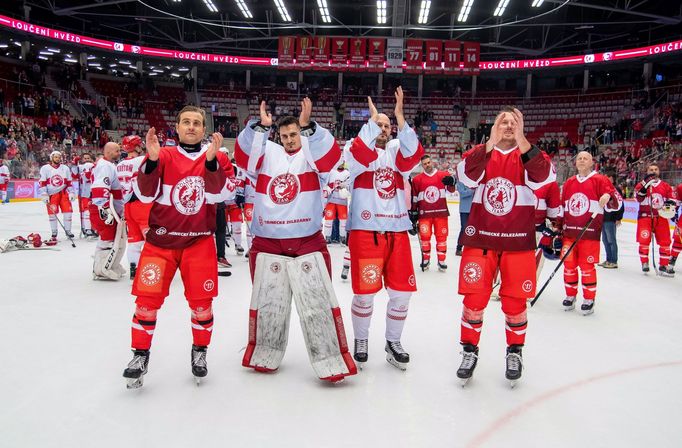 Exhibice v Třinci 2022: Jiří Polanský, Peter Hamerlík, Lukáš Krajíček, Martin Adamský.