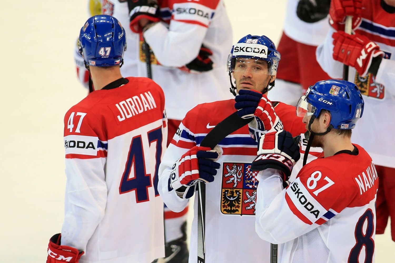 MS 2015, ČR-Švédsko: český smutek - Michal Jordán (47), Jan Kolář (29) a Jakub Nakládal
