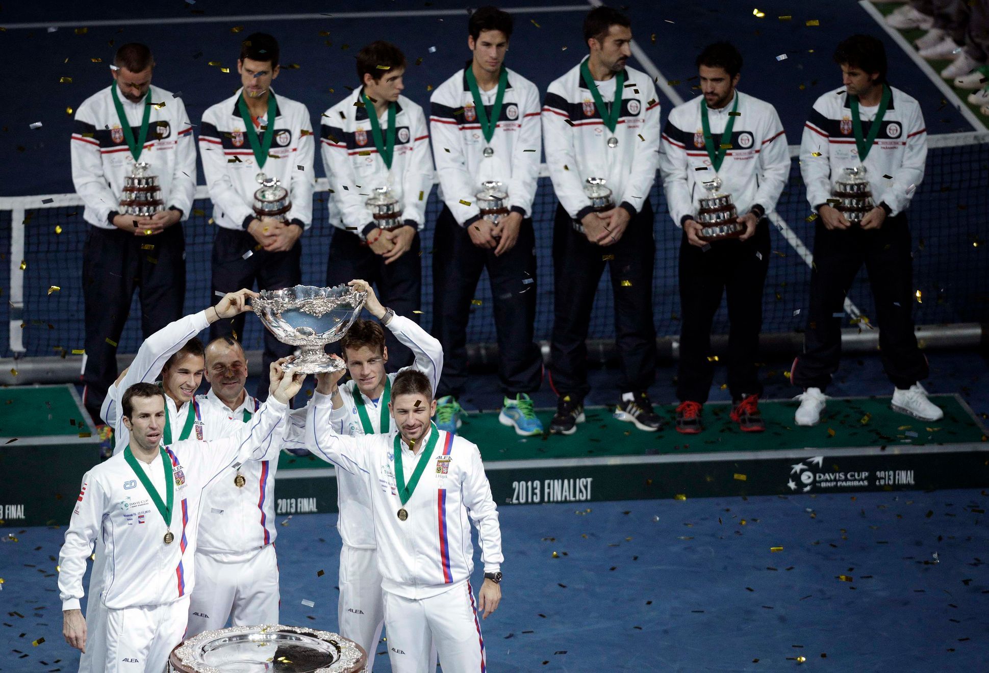 Davis Cup, finále Srbsko-ČR: Tomáš Berdych, Radek Štěpánek, Vladimír Šafařík, Lukáš Rosol a Jan Hájek
