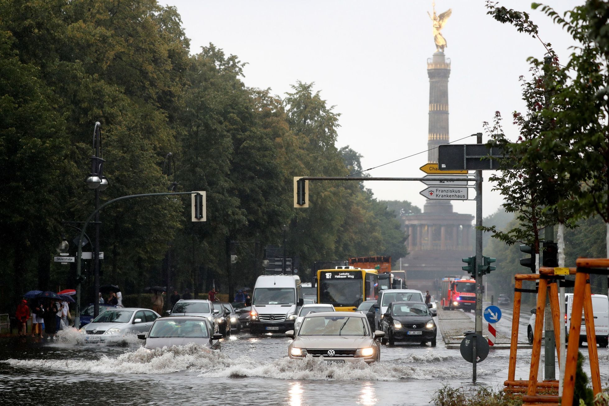 Berlín déšť srpen 2019