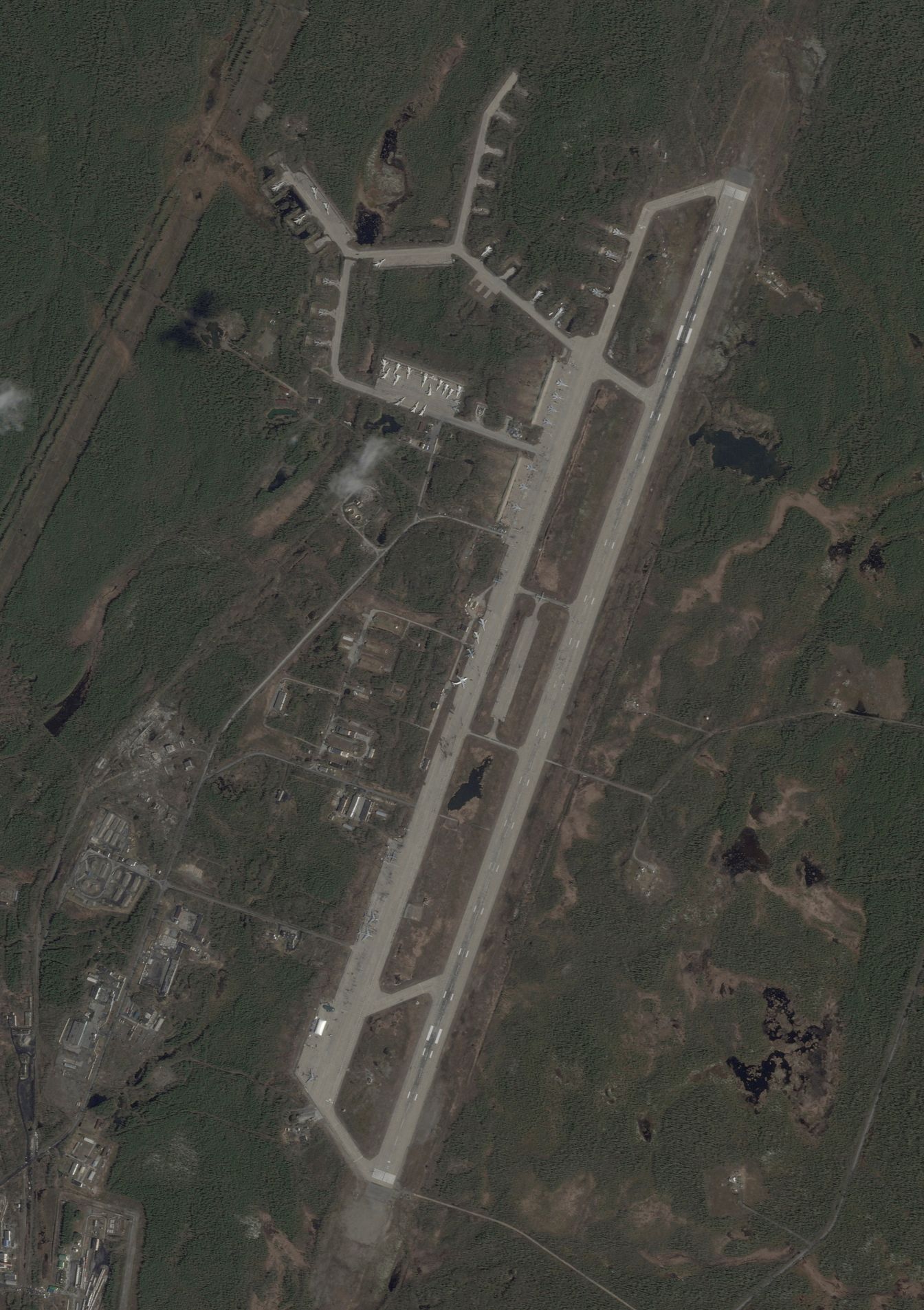 FILE PHOTO: A satellite image shows Olenya airfield in the Murmansk region