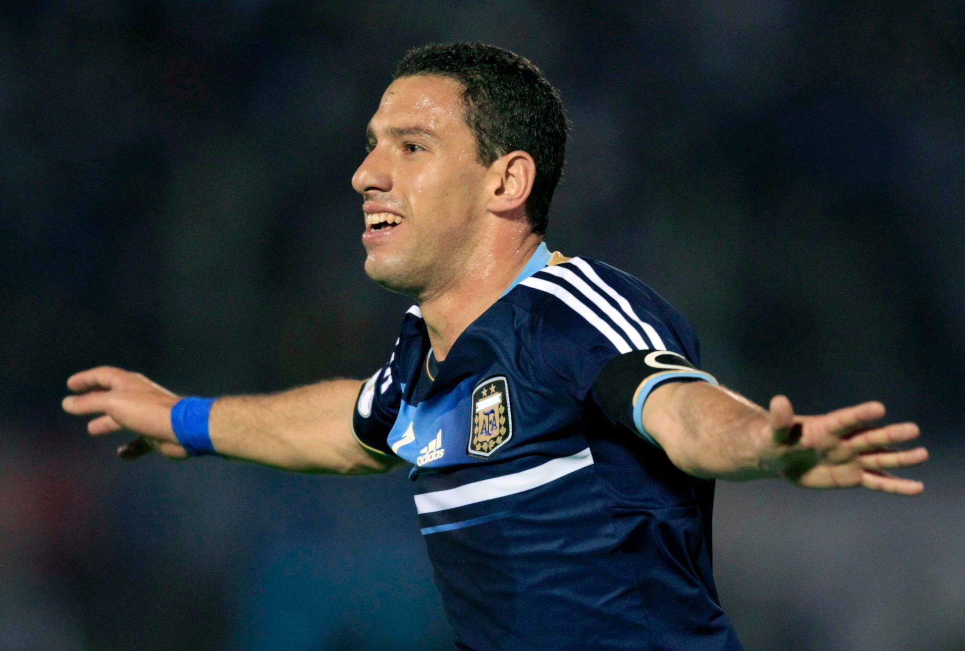 Rodriguez slaví branku Argentiny v kvalifikaci o MS 2014