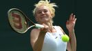 Kateřina Siniaková v utkání 1. kola Wimbledonu 2025