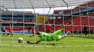 Soccer Football - Bundesliga - Bayer Leverkusen v Bayern Munich- BayArena, Leverkusen, Germany - June 6, 2020 Bayern Munich's Leon Goretzka scores their second goal, as p