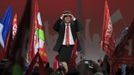 Jean-Luc Melenchon, leader of France's Parti de Gauche political party and the Front de Gauche political party's candidate for the 2012 French presidential election, attends a politicl rally in Lille