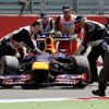 Marshalls remove abandoned car of Red Bull Formula One drive