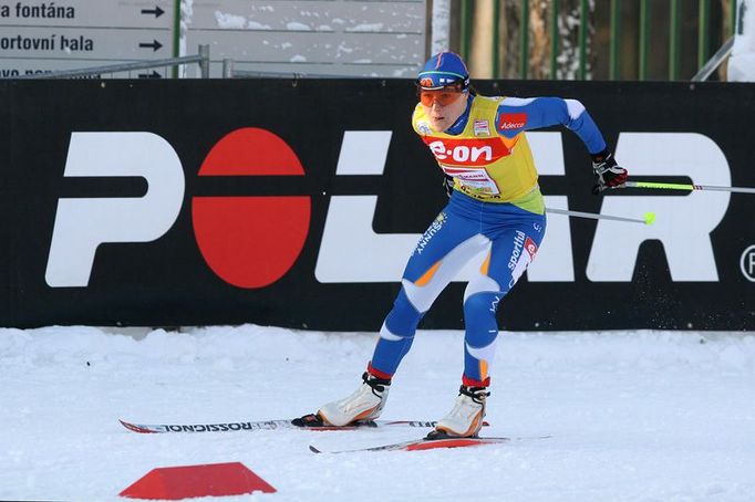 Pražská lyže 2009: Aino Kaisa Saarinenová (Finsko) na trati během kvalifikace. Nakonec skončila ve finále druhá.