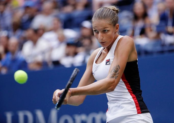 Karolína Plíšková ve finále US Open 2016 s Angelique Kerberoovu.