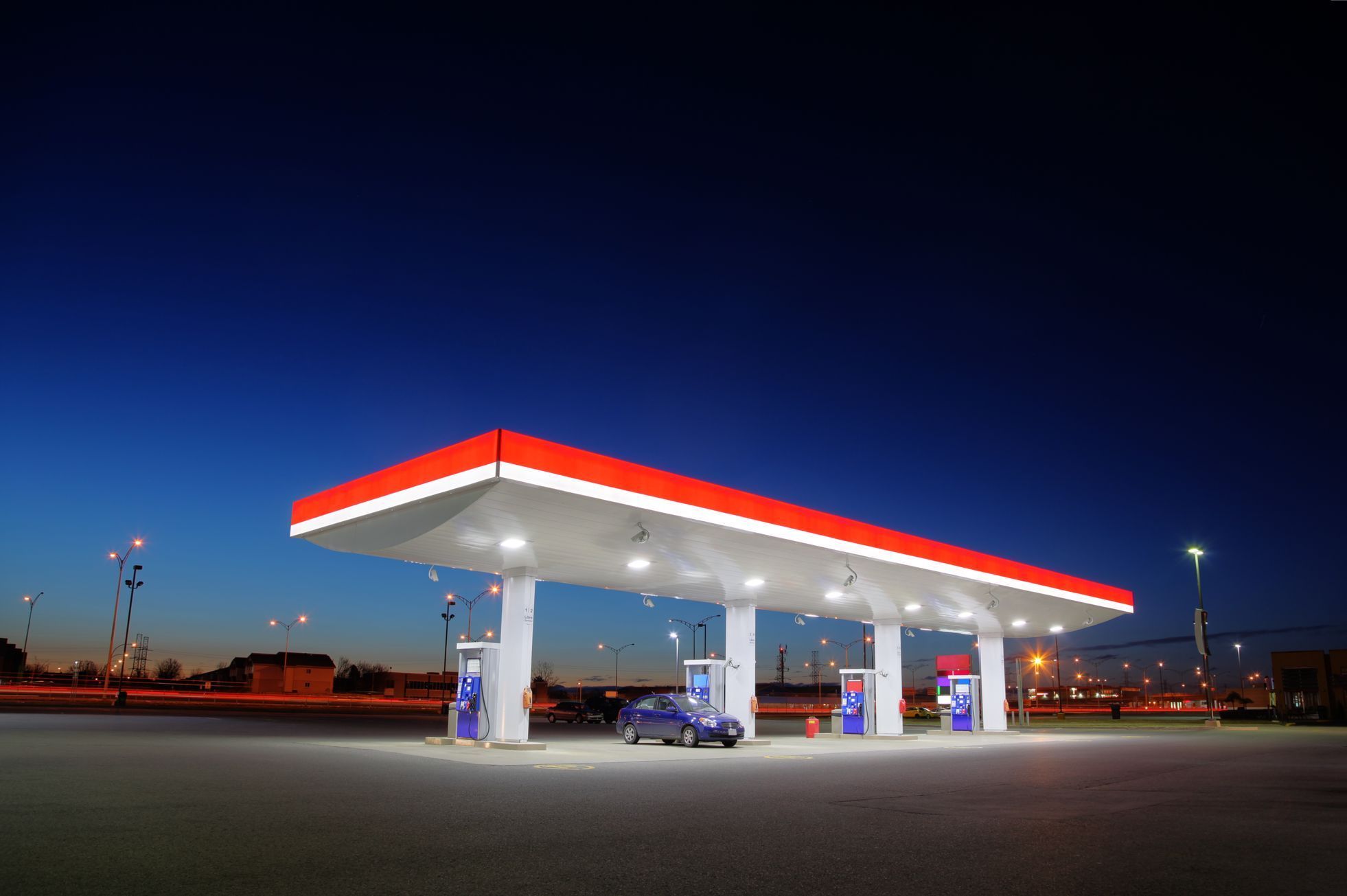 Benzínová stanice, ilustrační foto