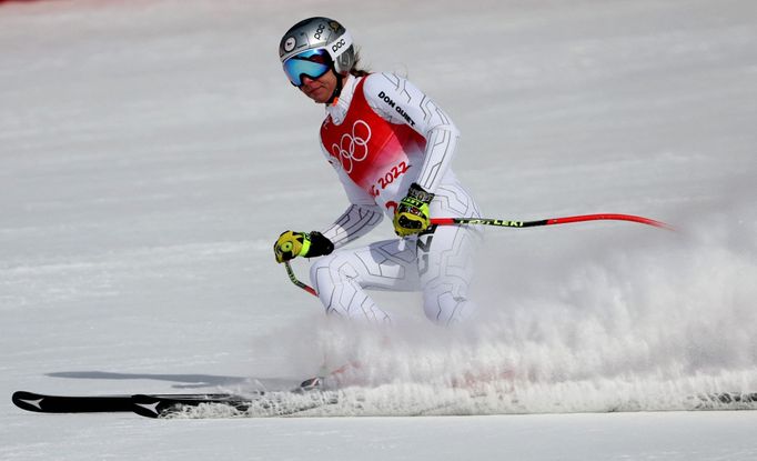 Ester Ledecká v super-G na ZOH 2022 v Pekingu