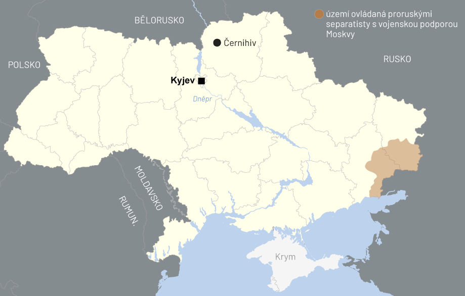 mapa - Ukrajina (Černihiv)