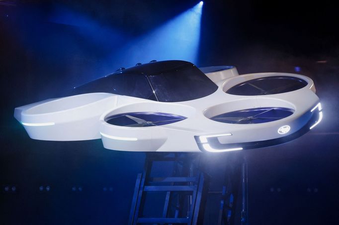 A general view of Subaru's Air Mobility Concept vehicle during a press day of the Japan Mobility Show 2023 at Tokyo Big Sight in Tokyo, Japan October 25, 2023.  REUTERS/I