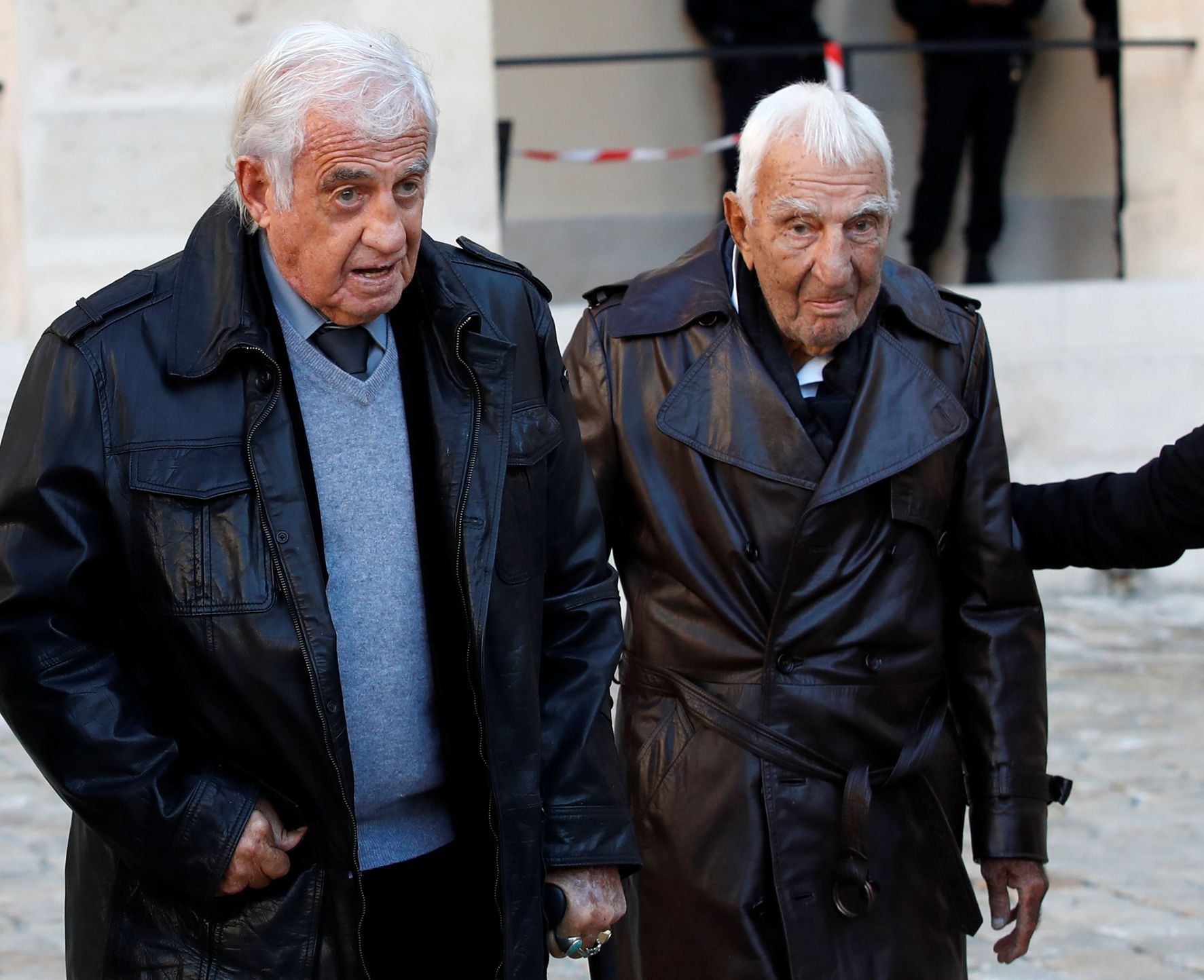 Jean-Paul Belmondo na pohřbu Charlese Aznavoura