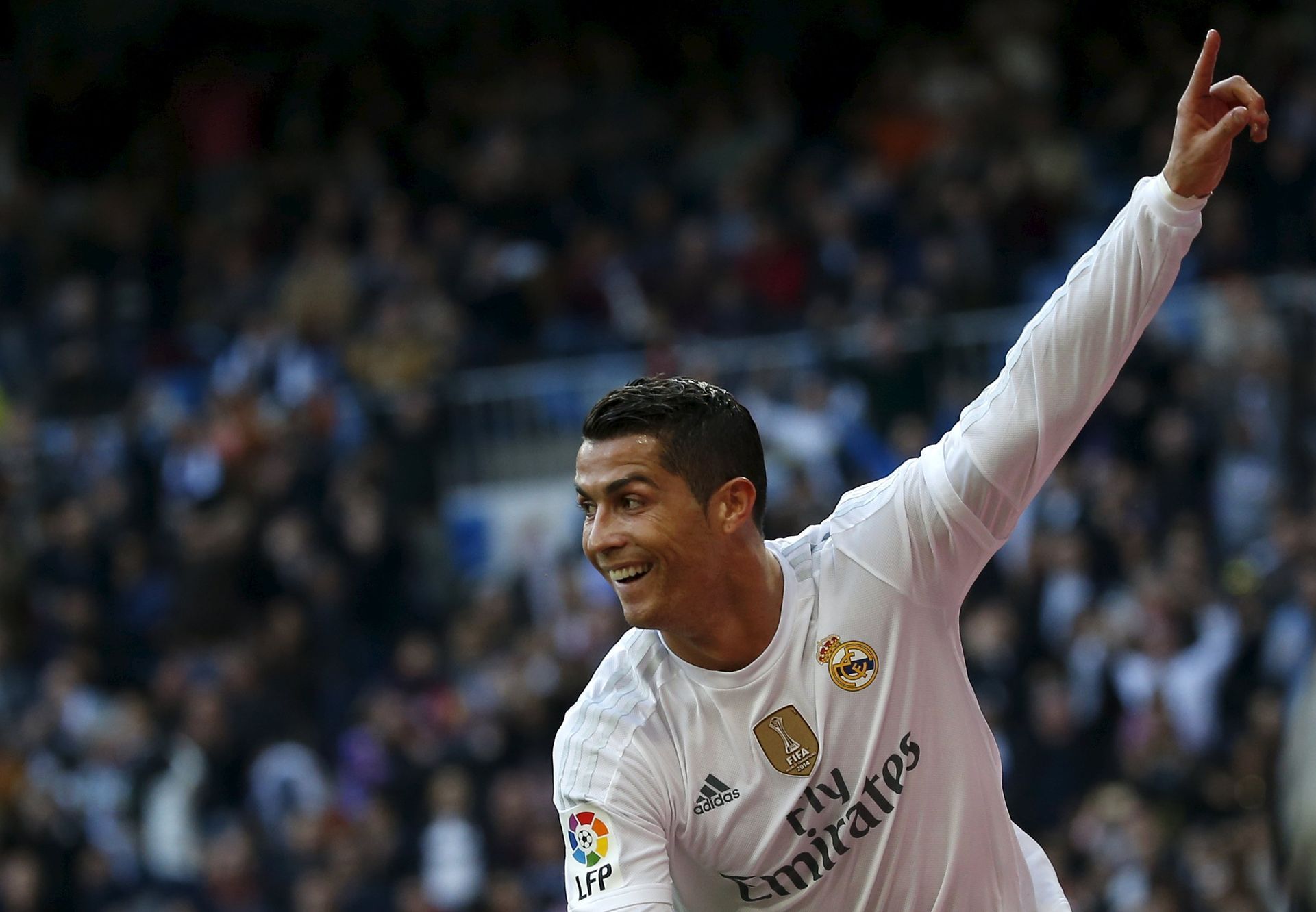 Cristiano Ronaldo se raduje z gólu Realu Madrid