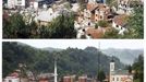 A combination of pictures show a general city overview in the year 1997 (at top) and 2012 (at bottom) after the Srebrenica massacre in Srebrenica. During the war, Bosnian Serb forces commanded by General Ratko Mladic killed up to 8000 Muslim men and boys in the Srebrenica area. Bosnian Serb army commander Mladic, who personally witnessed the capture of Srebrenica, was arrested in Serbia in May 2011 after 16 years on the run. He is accused of genocide for orchestrating the massacre and for his role in the siege of Bosnia's capital Sarajevo. Some 520 recently discovered Bosnian Muslim victims' remains from the Srebrenica massacre will be buried on July 11 at the Memorial center in Potocari. The International Commission for Missing Persons has so far identified more than 7,000 Srebrenica victims. REUTERS/Staff (BOSNIA AND HERZEGOVINA - Tags: CITYSPACE CIVIL UNREST CRIME LAW CONFLICT) Published: Čec. 9, 2012, 5:12 odp.