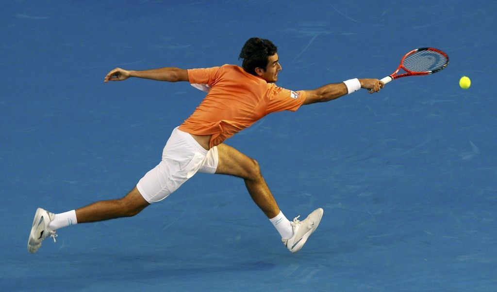 Rafael Nadal v zápase proti Čiličovi na Australian Open