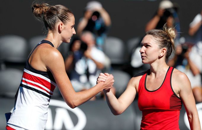 Simona Halepová a Karolína Plíšková na Australian Open 2018