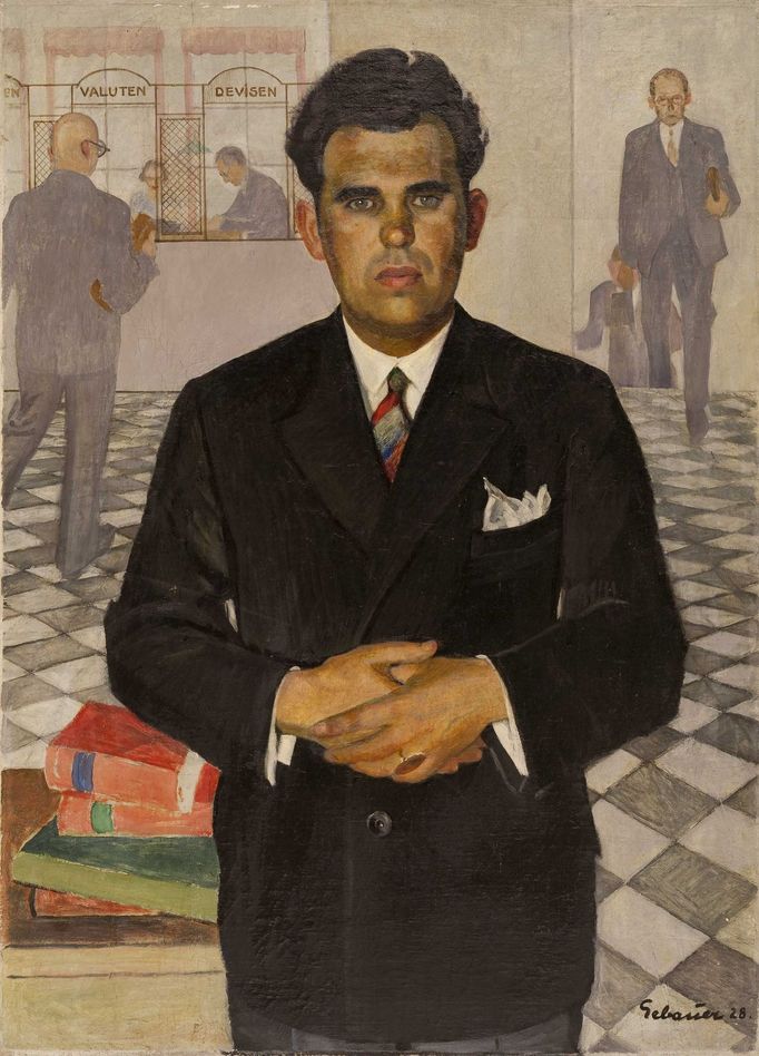 Paul Gebauer: Podobizna ředitele Kocha, 1928, olej, plátno, 119 × 85 cm,
Slezské zemské muzeum