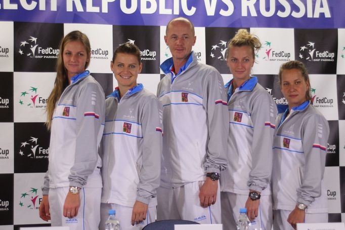 Karolína Plíšková, Lucie Šafářová, Petr Pála, Petra Kvitová a Barbora Strýcová