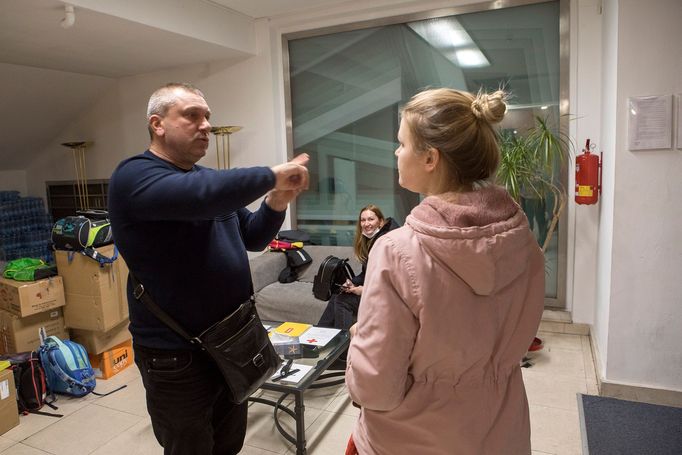 Uprchlíci z Ukrajiny ubytovaní v pražském Hotelu Legie.