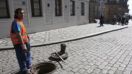Opening all the manholes around Hradčanské Square