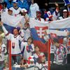 Slovenští fanoušci v semifinále MS Česko - Slovensko