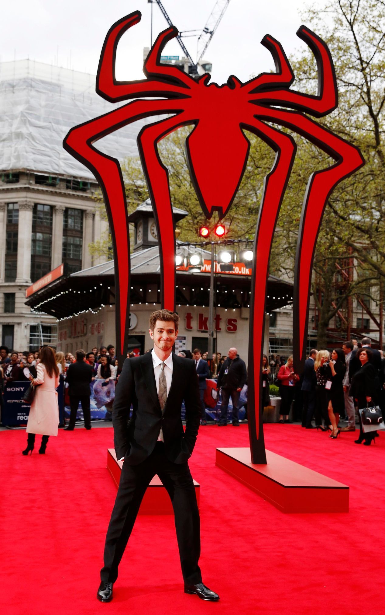 Actor Andrew Garfield arrives at the world premiere of The Amazing Spiderman 2 in central London