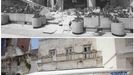 A combination picture shows the scene of a cafe bar in 1991 (top) and a newly rebuilt cafe in 2012 in Zadar. The city of Zadar was shelled by Serb-dominated Yugoslav troops during Croatia's 1991-95 war of independence. REUTERS/Antonio Bronic (CROATIA - Tags: CIVIL UNREST CONFLICT) Published: Čec. 31, 2012, 3:32 odp.